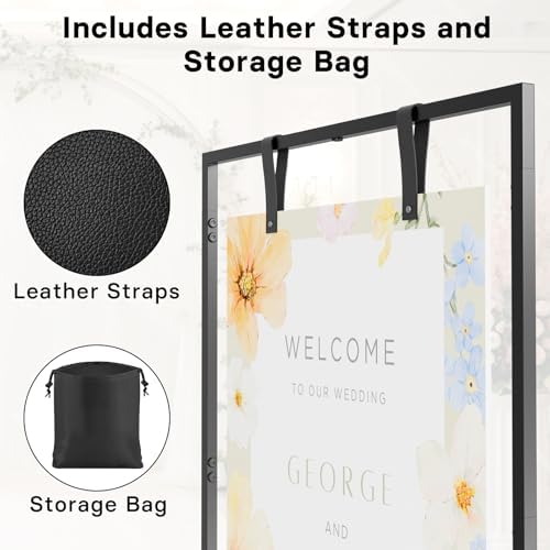 Wedding Welcome Sign Stand, Includes Custom Sign Design, Black - Image 5