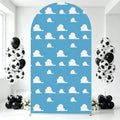 Arch Backdrop Cover Blue Sky White Clouds Toy Theme Party Chiara Arch Backdrop Cover Stretch Spandex Arch Frame Cover for Baby Shower boy Birthday Party Photo Booth Decorations (7.2FT) by Unknown