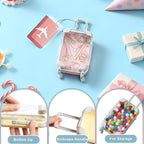 Teecyhooo 10 Pcs Mini Suitcase and 10 Pcs Metal Luggage Tags with Card - Image 3