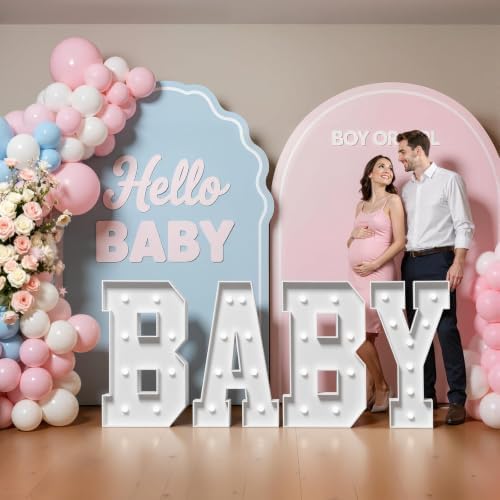 Baby Marquee Letters, 2FT White Lights Baby Shower Decorations - Image 6