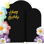 HAINARverS Set of 3 Stretchy Arch Backdrop Covers, Black, 6/6.6/7.2FT by HAINARverS
