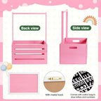 Barydat Wooden Baby Shower Crate Closet Baskets for Baby Shower, Pink - Image 3