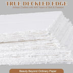 Motiskyy 100 Pcs Handmade Deckle Edge Tent Name Cards Folded to 3.5 x 2 Inch 300 Gsm Tented Blank Place Card for Wedding Place Cards Dinner Table Settings Tag Visiting Business Party Supplies - Image 4