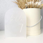 HOODO Frosted Arch Acrylic Table Numbers 1-15 with Stands, 5"x7" Acrylic Arch Signs and Holders, Frosted Table Numbers for Wedding Reception, Party, Anniversary, Event - Image 6
