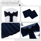 MDS Pack of 25 Chiffon Chair Sashes for Wedding & Event Décor - Black - Image 5