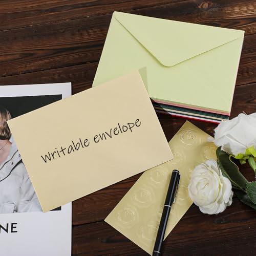 A7 Beige 5x7 Envelopes 250Pcs, 120g Pearl Paper with Gold Stickers - Image 4