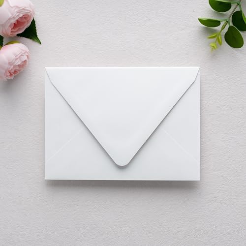 PONATIA A7 Euro Flap Gold Foil Liner Envelopes, White 5x7 Envelopes - Image 2