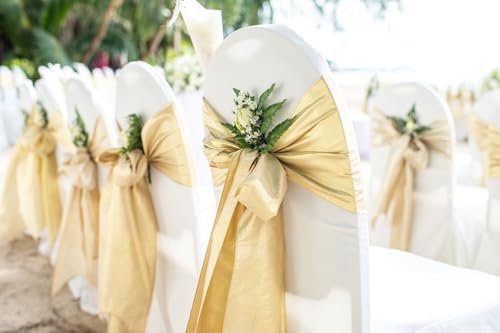 50 Pack Navy Blue Chair Sashes Bows Satin Wedding Chair Ribbons 7x108 Inch - Image 6