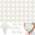 56 Pcs Peonies Artificial Flowers Bulk, 4.7’’ Fake Peonies - White by Scawim