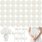 56 Pcs Peonies Artificial Flowers Bulk, 4.7’’ Fake Peonies - White by Scawim