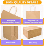 XPCARE Large Brown Paper Bags, 100 Pcs 10x5x13 Paper Gift Bags with Handles - Image 3