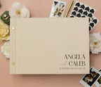 Personalized Luxe Photo Guest Book (Design 4) – 11.5 x 8.5" Minimal Aesthetics, Screw Bound with Custom Ivory Hardcover & Photo + Lined or Blank Pages - Wedding, Baby Shower, Anniversary by ModernAlbumDesigns