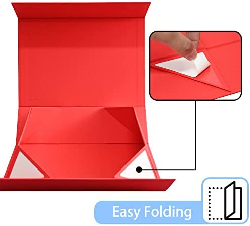LIFELUM Red Magnetic Gift Box for Christmas Presents, 13.85"x8.35"x4.45" - Image 3