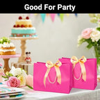EUSOAR Gift Bags with Handle, 50pcs 12.5"x4.5"x11" Hot Pink Paper Thank You Bags Bulk with Ribbon Handle, Gift Wrap Treat Bags for Wedding Party Favors Grocery Baby Showers Bridesmaid Birthdays - Image 6