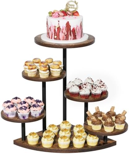 Cake Stand for Cupcake Dessert Display - 6 Tiered Corner Tray Cupcake Tower by EVAWOO