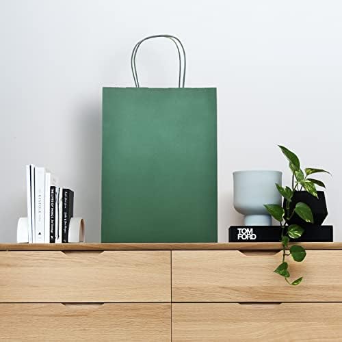 Nexmint Christmas Tree Green Gift Bag 8"x10.5": 120 Pack Bulk Medium Kraft Paper Bags with Handle. Great for Holidays,Gifts,Party Favors,Treats,Goodies,Candies,Shopping,Business,Retail - Image 6