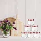 Tanlade 60 Pcs 3 oz Clear Plastic Mini Mason Jars with Lids, Rose Gold - Image 6