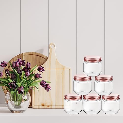 Tanlade 60 Pcs 3 oz Clear Plastic Mini Mason Jars with Lids, Rose Gold - Image 6