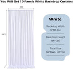 50ft x 10ft Wrinkle Free White Backdrop Curtains for Parties Wedding, 10 Panels 5x10ft Silky Soft Polyester Photo Backdrop Drapes for Party Birthday Baby Shower Photography Cloth Background - Image 2
