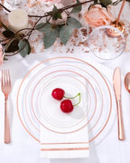 GATHER 700PCS Clear Rose Gold Plastic Plates 100 Guest for Wedding Party - Image 3