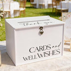 Valband Extra Large Card Box with Lock, Elegant White Wedding Card Boxes for Reception Monetary Envelope, Big Gift Cards Box Holder for Party Engagement Bridal Baby Shower Graudation Table Decor by Valband