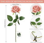 48 PCS Dusty Roses Artificial Flowers, Silk - Image 2