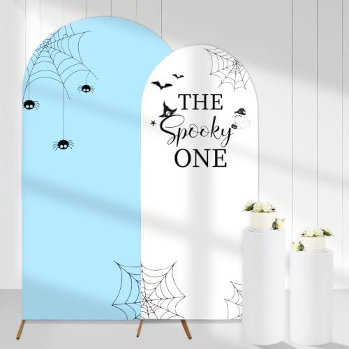 Serencatcher Halloween Spooky One Birthday Arch Covers Blue 7.2FT 6FT 2Pcs by Serencatcher