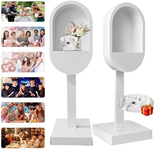 Audio Guest Book Phone Booth Stand, Romantic Metal Audio Guestbook Telephone Booth for Wedding Birthdays Party Graduation Baby Shower Retirement Special Occasions Decoration by ROOMEDAL