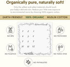 Pondering Pine Organic Baby Monthly Milestone Blanket Boy or Girl - Months Blanket with Wood Frame and Newborn Announcement Disc - Growth Chart for 1-12 Month Milestones, Gender Neutral, 47”x47” - Image 3