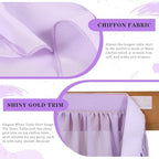 2 Layer Lavender Chiffon Table Skirt Sheer Table Cloth for 9ft Table for Parties Baby Shower Wedding Banquet Bridal Shower Home Decor - Image 3