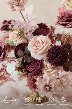 Ling's moment Artificial Pink Flowers Combo, Cinnamon Rose & Cream, Deluxe - Image 3