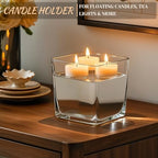 CONNOO 6 Pack 5" x 5" x 5" Clear Square Glass Vase for Centerpieces - Image 4