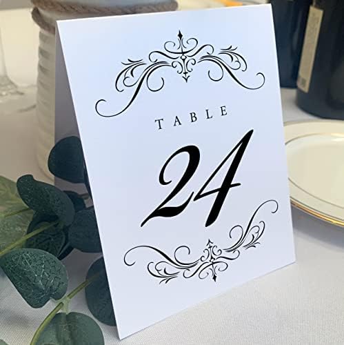 Classic Flourish Table Numbers, Black, 1-30 by DocumentsandDesigns