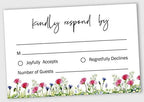 50 Blank RSVP Cards with White Envelopes-Floral Style Response Card-RSVP for Wedding-Rehearsal Dinner-Baby Shower-Bridal Shower-Engagement Party Invitations by Inkdotpot