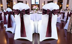 MDS® Pack of 75 Satin Chair Sashes for Wedding & Events – Plum - Image 2