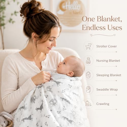 Golray Baby Gift Set for Newborn Boys & Girls, 8 Piece Basket with Cotton Wrap Footed Onesie, Muslin Swaddle Blanket, Bib, Hat, Baby Shoes, Plush Bunny, Milestone Card & Gift Box - Image 4