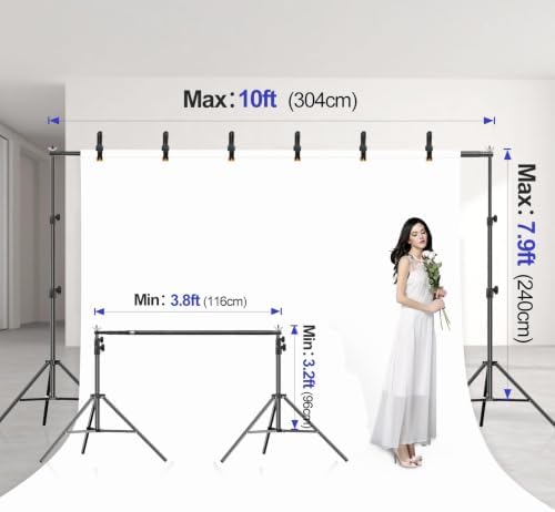 EMART 7.9x10FT Backdrop Stand Adjustable Back Drop Stand for Party Wedding - Image 2