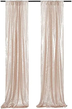 Poise3EHome Champagne Sequin Backdrop Curtains,4 Panels 2FTx8FT Glitter Background for Party Birthday Party Baby Shower Wedding Christmas Thanksgiving Holiday Festival Decor - Image 2