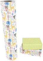 WRAPAHOLIC Jumbo Reversible Baby Shower Wrapping Paper - 30 Inch x 100 Feet - Animals & New Baby Design for Neutral Baby Shower, Boys Girls Kids Birthday - Image 2