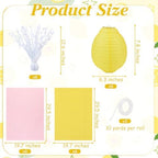 6 Set Lemon Paper Lanterns Table Centerpieces Decor Pink Yellow - Image 6