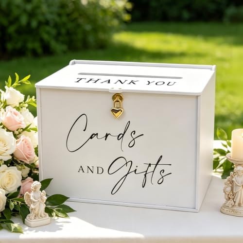 Card Box for Party, Elegant Matte White, Party Table Decor by SOFARKKTPARTYCARDBOX