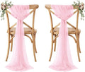 MDS Pack of 100 Chiffon Chair Sashes for Wedding & Event Décor - Blush Pink by MDS
