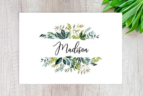 Andaz Press Custom Personalized Disposable Paper Placemats, 12 x 18 Inch, Set of 25, Custom Watercolor Leaves, Tableware, Dining, Table Setting for Wedding, Bridal Shower, Baby Shower, Party, Holiday - Image 2