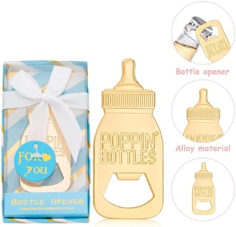 18 Pack Bottle Opener for Newborn Baby Shower Favors, Baby Shower Party Return Gifts for Guest, Poppin Bottles Openers with Exquisite Gifts Box Used for Baby Party Souvenirs (Blue-Baby Bottle) - Image 4