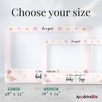 SPEEDYORDERS Personalized Little Miss Pretty Photo Booth Frame - Custom-Made It’s A Girl Baby Shower Photo Frame - Customized Photo Prop To Celebrate Your Little Girl On The Way (Paper) - Image 4