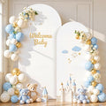 7.2FT 6FT Arch Backdrop Cover for Party, Set of 2 Stretchy Spandex Fitted Arch Stand Cover for Baby Shower, Birthday Wedding Decor, Chiara Backdrop Cover with Double-Sided Design(White) by Besutolife