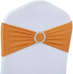 Babenest 50PCS Spandex Chair Sashes Bows with Buckle for Wedding Orange by Babenest