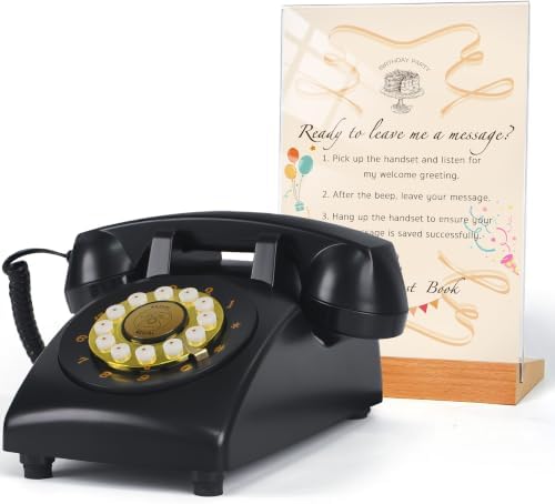 RetroVox Audio Guest Book Wedding Phone Guestbook Guest Audio Message Book, Vintage Style for Wedding Reception, Bridal Shower, Baby Shower（D Classic Black） by ChooseaFunAudioGuestbookforYourEvent