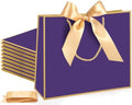 Silkfly 24 Pcs Paper Gift Bags with Handles & Bow Ribbon, Purple, Gold by Silkfly