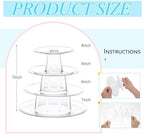 Juexica 4 Pcs Round Macaron Display Tower Stand 4 Tiers - Image 2